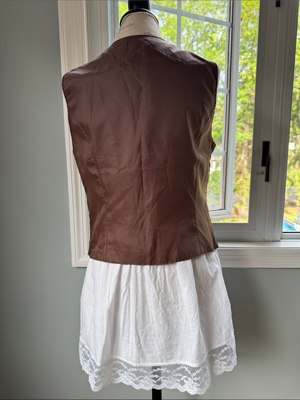 David BenJamin 70’s chocolate brown leather Weatern style vest menswear Medium - Picture 4 of 7
